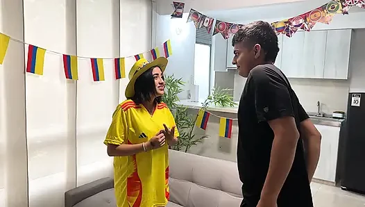 My horny Latina best friend is waiting for me without underwear and betting her rich wet pussy if her team wins. 2026 World Cup special!
