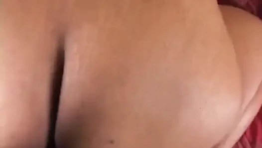 Cute ebony hottie Alize moans in pleasure as a huge dick penetrates her doggy on the bed