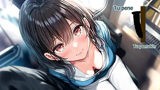 Spanish Hentai JOI - Naughty masturbates you on the Japanese train.
