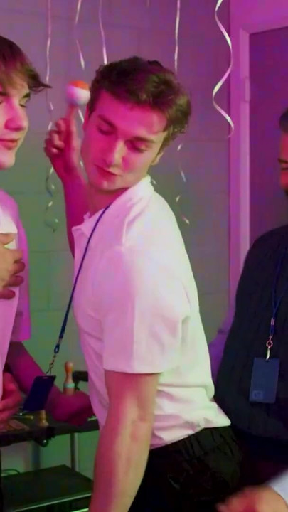 Iconic moment from "FIRST TIME! Two Twinks, Two Daddies-Gay Porn Parody-Severance- Sexerance Part 5 - (Free SFW)"