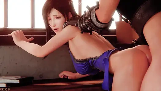 Final Fantasy 7 FF7 - Tifa + Aerith All Work 2025 WM Full Color Grading (Sound) By Aries' Possession Animation 3D Hentai