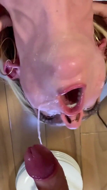 Tiny Blonde Teen Takes a Sloppy Facefuck and POV Facia | Clip 1