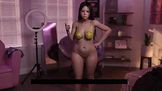 Japanese Stepsister Wearing Bikini And Rubbing Stepbro Cock