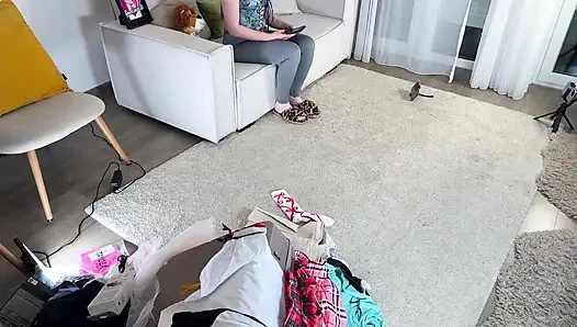 Busty all natural big tits big ass college girl in super hot yoga pants gives an incredibly sexy handjob by cock teasing