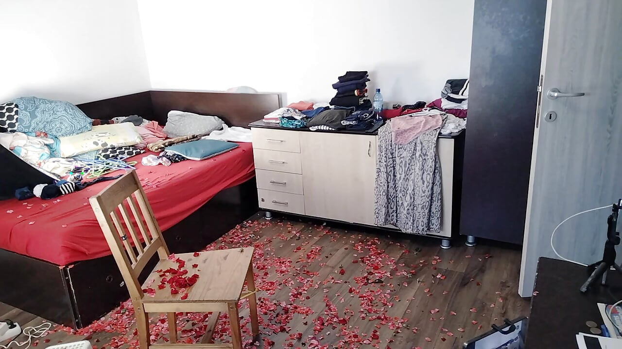 Amateur Wife Having Fun with Roses. Sexy Mom Cleans with the Vacuum Cleaner.