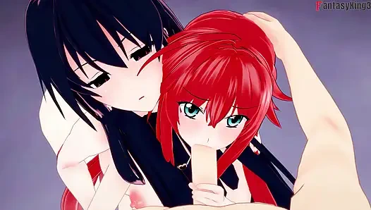 Rias Gremory and Akeno hot threesome - DXD NTR Madness Series