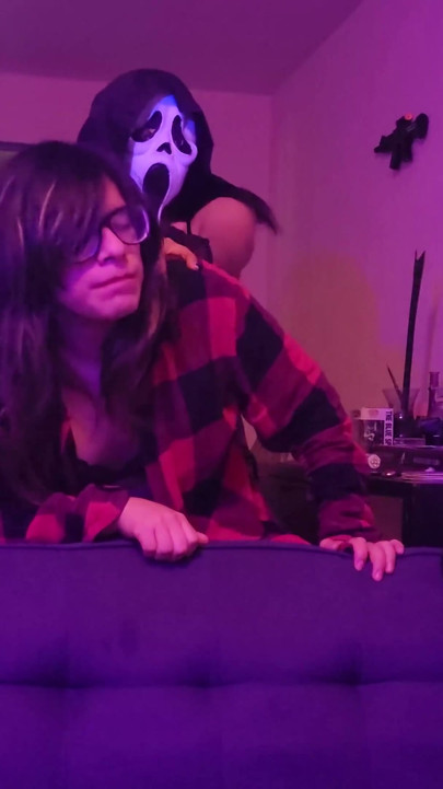 Ghostface fuck hard a nerdy femboy | Clip 1