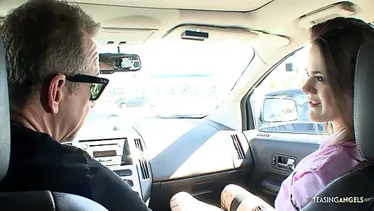 Picked up babe gets her pussy eaten before riding a hard cock