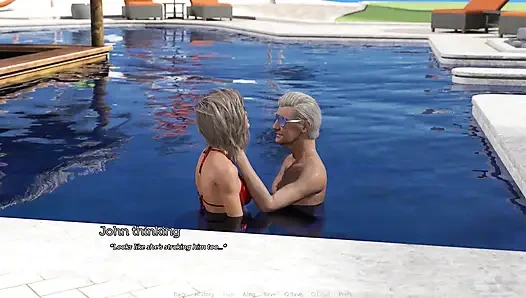 Tacos gavat karısının yaşlı bir adama amcık vermesini ve yarağını havuz başında gırtlağına kadar sokmasını izliyor - bölüm 90