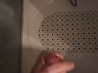 Cum at my friend's house in bathroom.