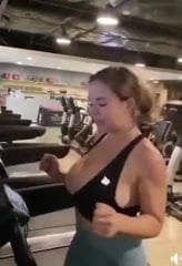 girl in the fitness studio big natural ttts