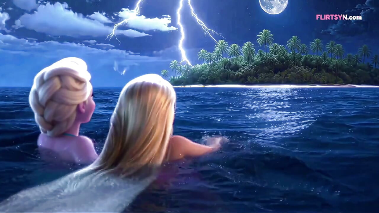 Rapunzel et Elsa étaient bloquées sur une île déserte, et n'ayant rien d'autre à faire, elles se sont léché la chatte tour à tour