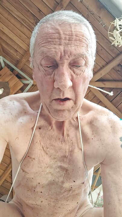 SEXY EXHIBITIONIST BIG DICK GRANDPA OUTDOOR BONDAGE JERKING WITH ASSTOY