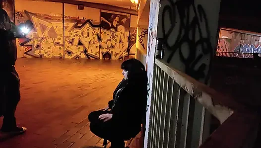 Whore degraded in parking garage