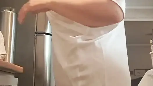 My Husband Was Recording Me Without Panties in the Kitchen