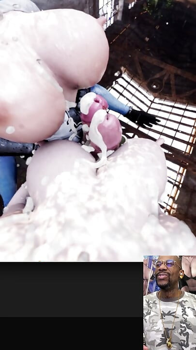 Transseksualna 2b kutas pociera inną transseksualną w deszczu, aż spuszczają się w tym samym czasie