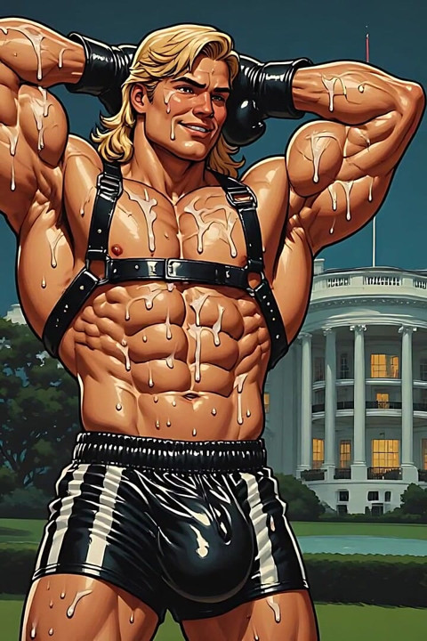 Cum Covered Muscle Men Art