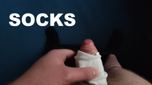 This Guy wanking his Cock with Sisters dirty and stinky Socks