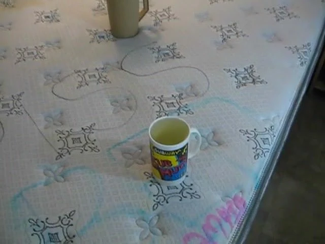 pouring piss on my new bed