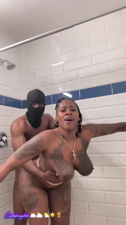 Big titty big booty Sex Goddess gets fuck hard in shower! | Clip 2