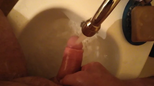 I clean my cock 1