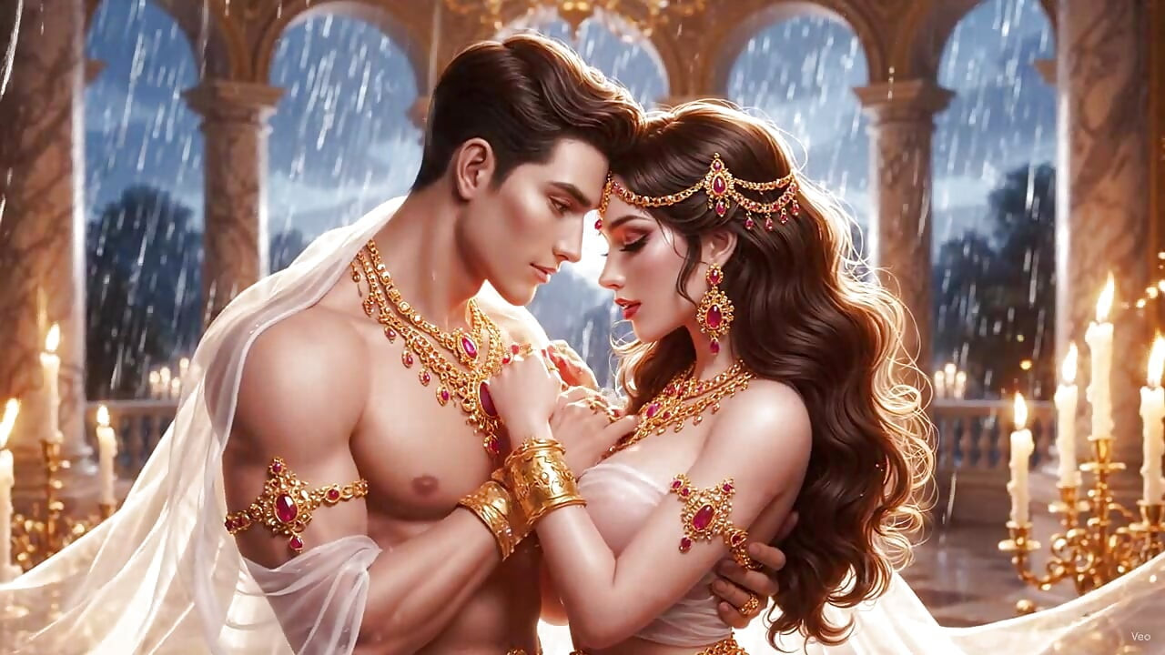 Romantisk Desi Par Seng Pe Myk Intim Omfavnelse - Hvit Saree Mein Sexy Kone Aur Ektemann Ki Full Romantikk