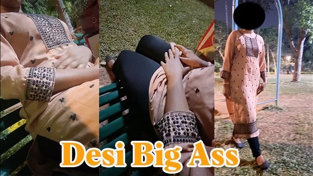 Catching Desi Big Ass Gold Digger In Garden