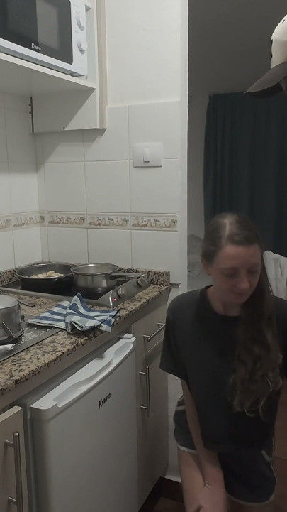 Step Stepdaughter Cooks Dinner with Step Stepdad, Things Get Saucy and Start to Sizzle in the Kitchen