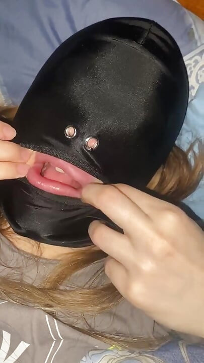 Hard in a Mask with Licking the Anus