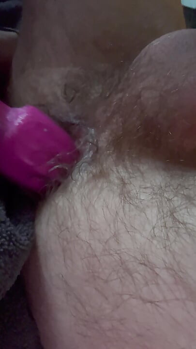 vibrating my tight asshole and fucking it