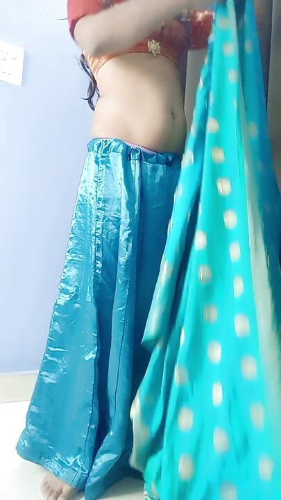 Retire meu sari da madrasta e anágua de cetim