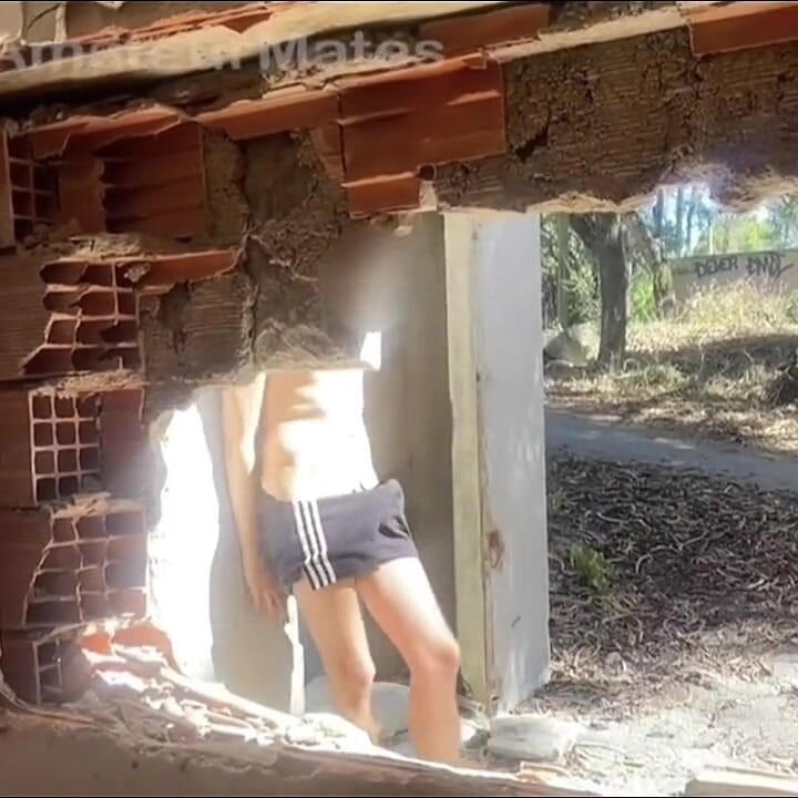 Exploring an Abandoned Building, 2 Amateur Boys Remove Their Clothes and One Starts to Bust a Nut