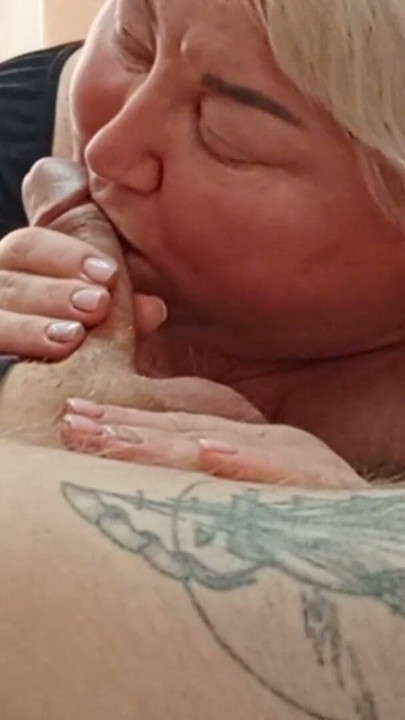 sucking my neighbor's cock deep swallowing until he cums in my mouth | Clip 1