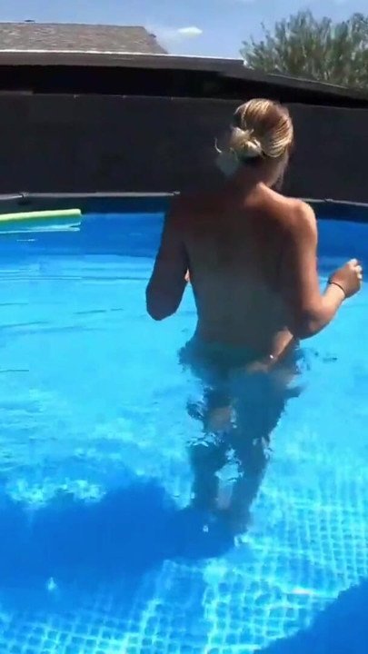 Impregnated in the Backyard then Pregnant Pool Sex with Big Belly | Clip 2
