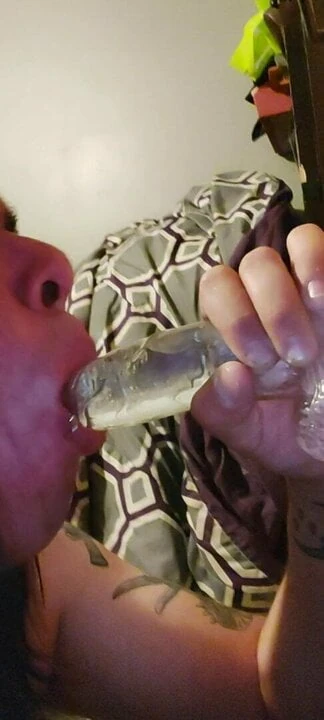 QueenShane sucking his dildo part 2 (more deepthroat)