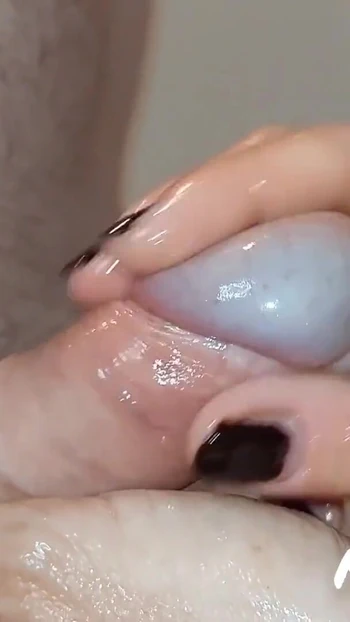 Emotional moment from "Special Glans Polishing. He Gets so Shiny You Can See Our Round Light on His Tip! (Milking-time)"