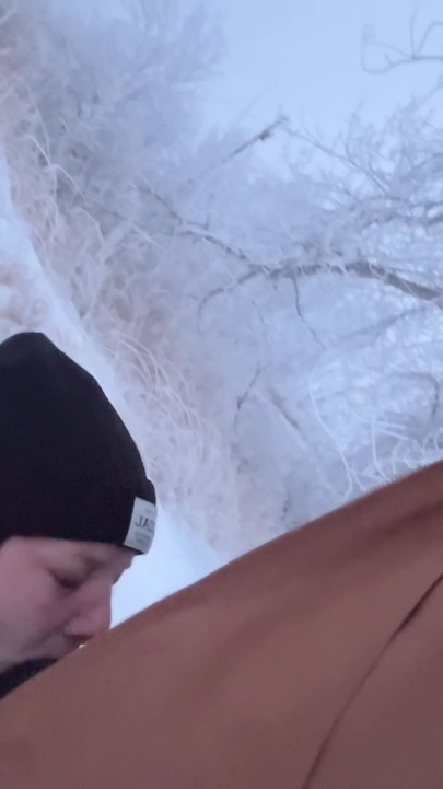 Outdoor Girl Almost Caught getting Dick Hard in the Snow | Clip 1