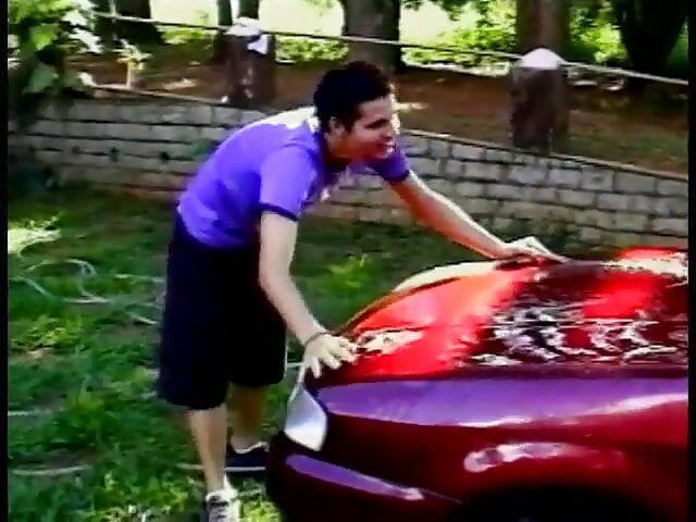 Tranny with phat ass gets head on the hood of a car then gets fucked