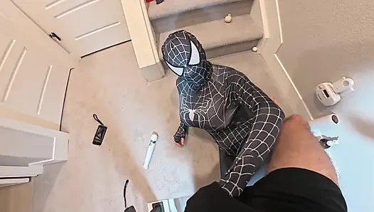Spider Girl Anal Creampie with a Big Tits Rides Dick Until He Cums. Anal Destroyed by Big 8inch Dick