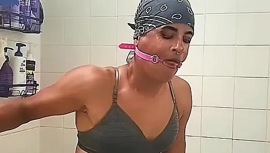 Kris Reelz - Self Face Spit,agagging on a Mouth Ring