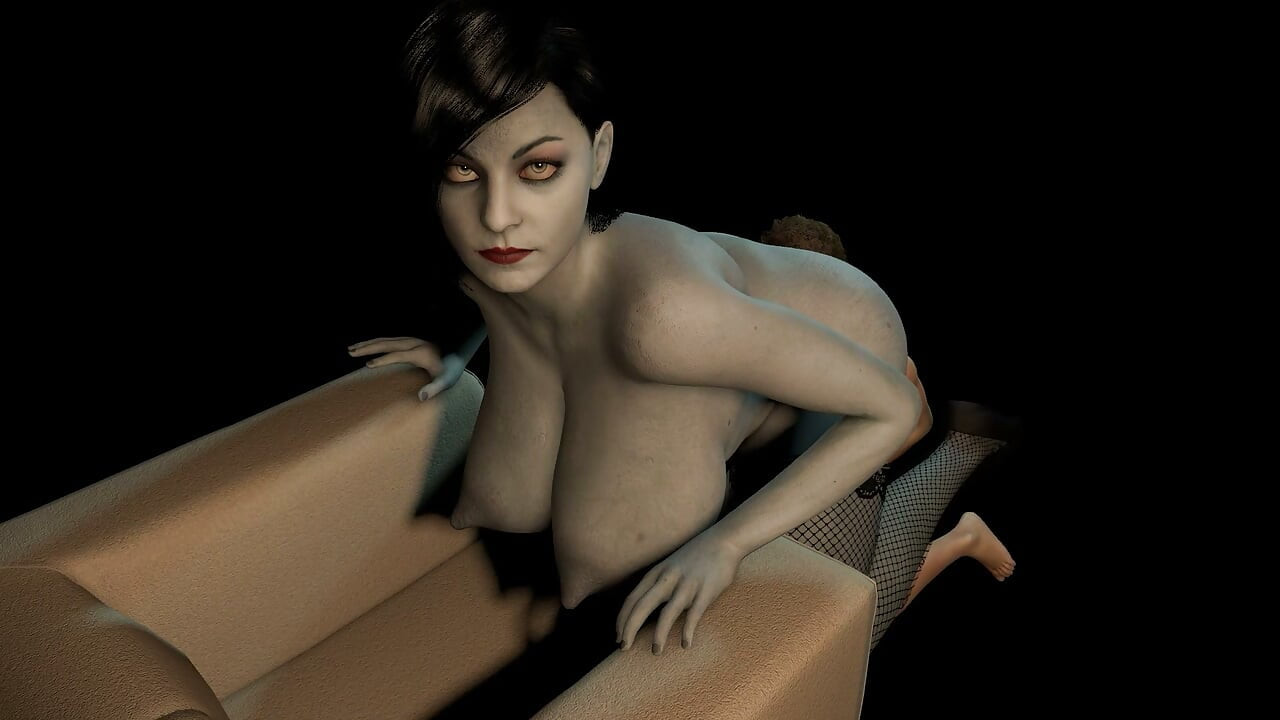 Lady Dimitrescu Gets Her Manthing to Eat Her Pussy