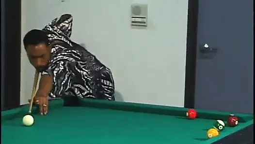 Sweet boys make up different positions on a pool table