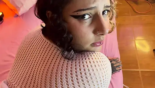 Colombian gothic slut bitch fucks her stepbrother until she makes him cum in her big ass