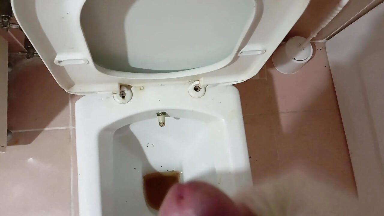 I pissing first with my little shemale dick and then masturbate and cum - Part 3