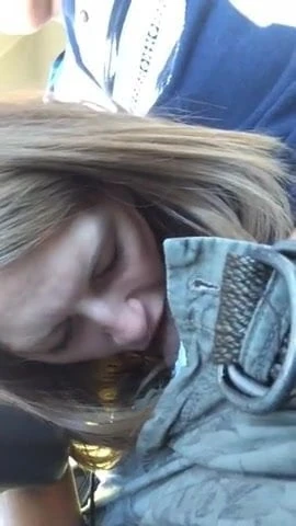 Naughty milf sucks dick while he's driving