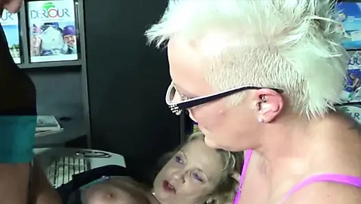 Office Sluts From France Got to Suck Cock in Threesome