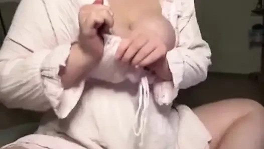 Ahegao with jucielussie and bouncing big natural tits