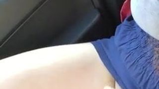 Showing her beautiful pussy in the car