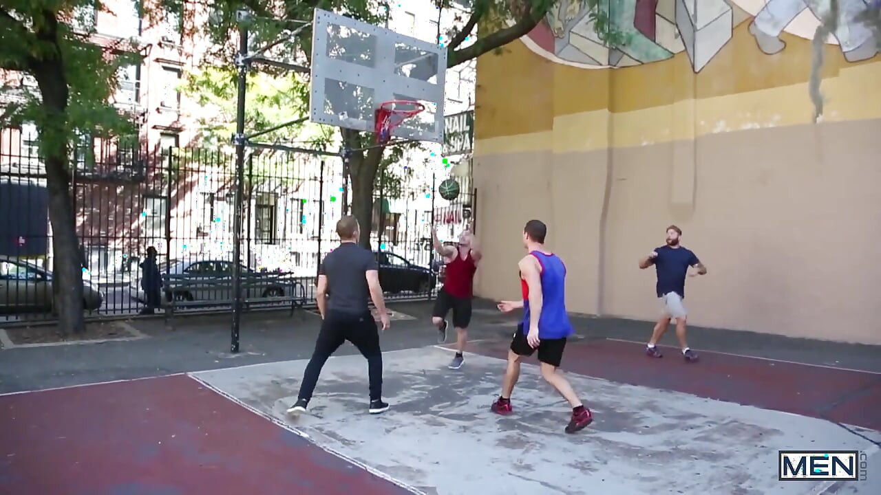 Big Dick Adam Bryant & Scotty Shoot Hoops Then Sneak Away for Some Hot Backdoor Ass Pounding