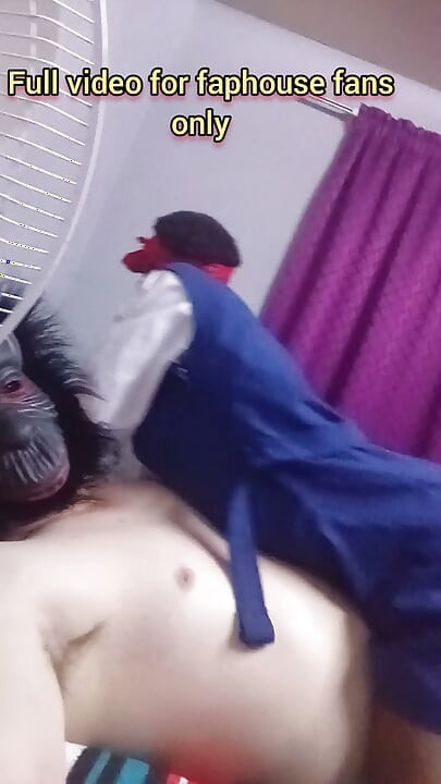 Black Girl Sucks and Rides White Cocl in Uniform